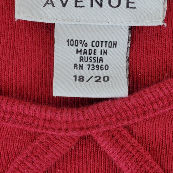 Avenue Burgundy Wine Blouse Crew Neck - Picture 2 of 7